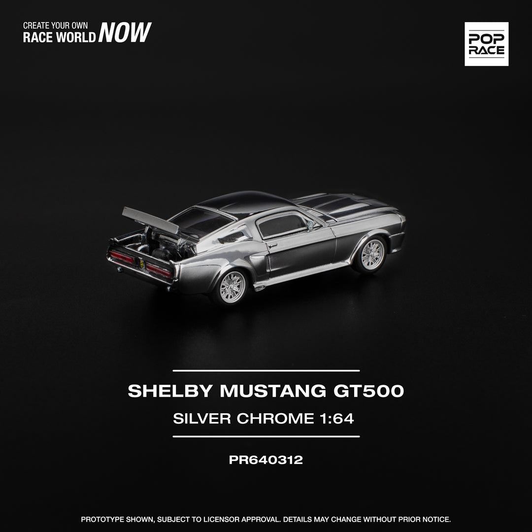[Preorder] POPRACE 1:64 SHELBY MUSTANG GT500 - SILVER CHROME PR640312