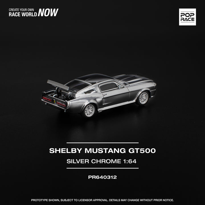 [Preorder] POPRACE 1:64 SHELBY MUSTANG GT500 - SILVER CHROME PR640312