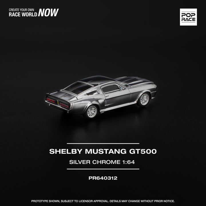 [Preorder] POPRACE 1:64 SHELBY MUSTANG GT500 - SILVER CHROME PR640312