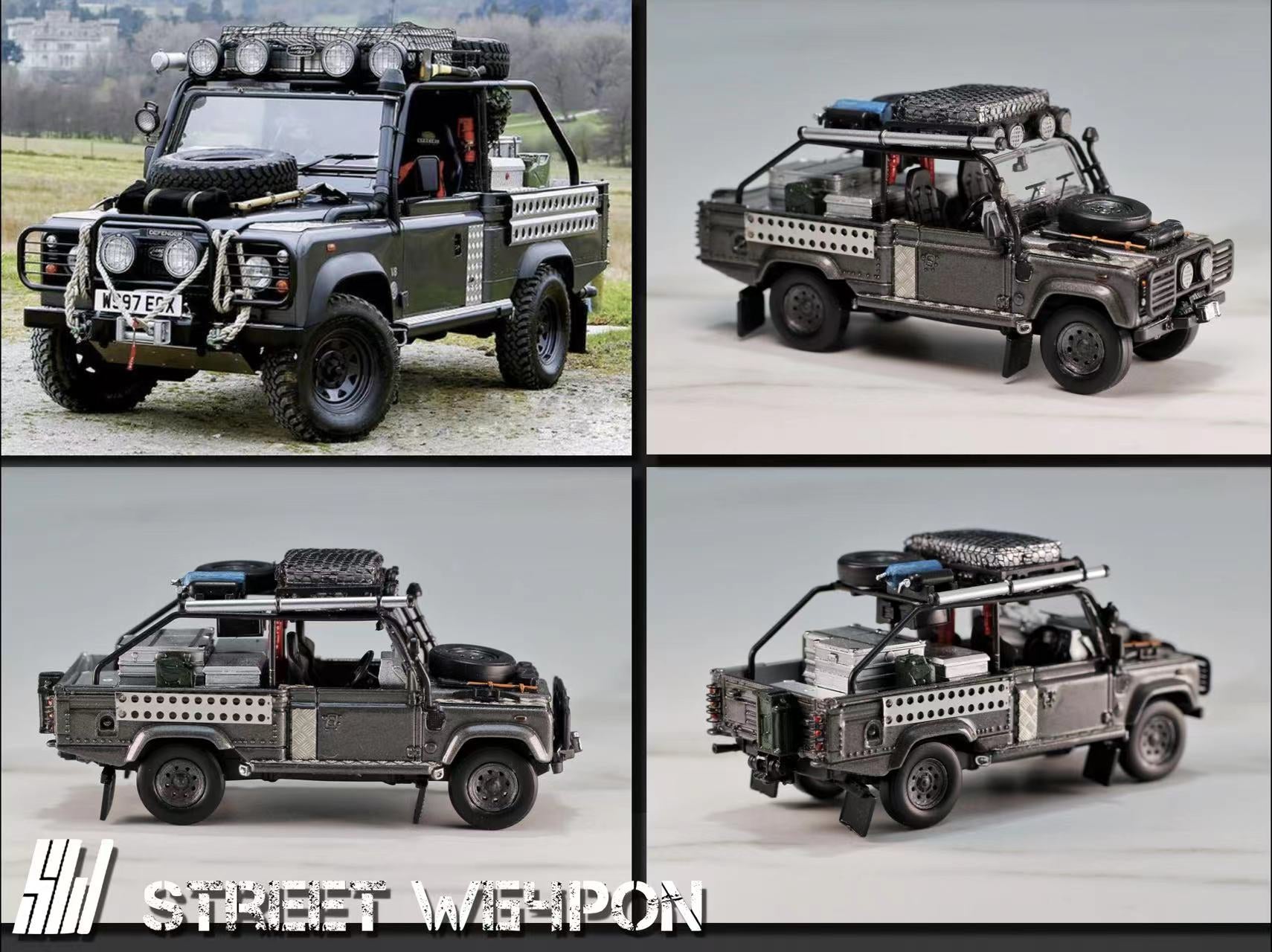 ミニカー STREET WARRIOR DEFENDER land Rover defender 4x4 from the movie Tomb Raider 1/64