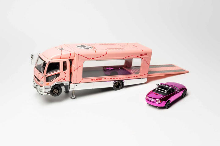 [Preorder] GCD 1:64 Lifting Van with Pink Pig Chrome MX-5 KS063/LL045-563