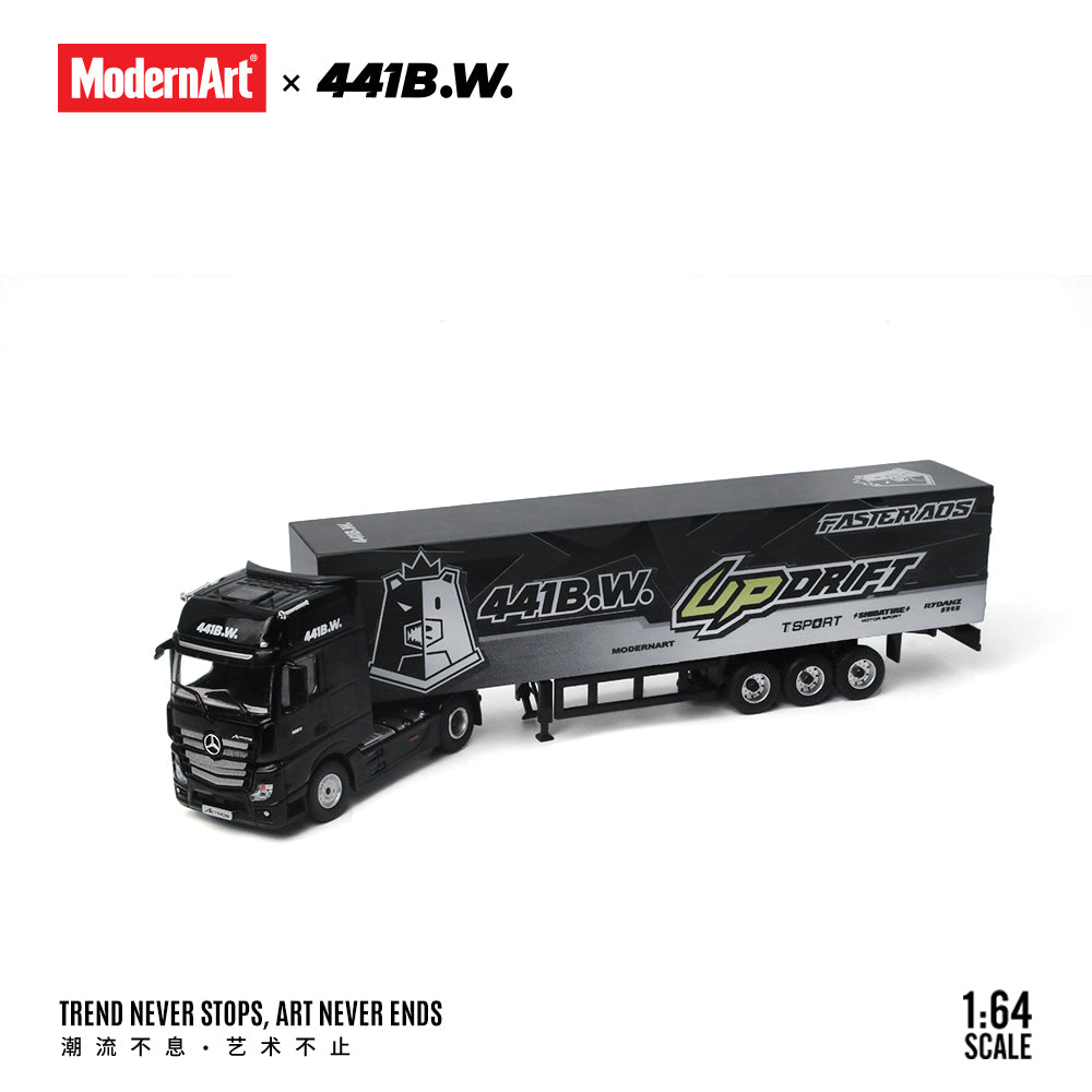[Preorder] ModernArt 1:64 Nissan GTR35 &amp; Mercedes Actros Truck set (2 Versions) MD641530/MD641531
