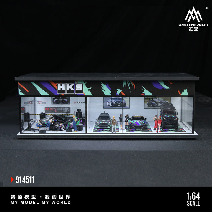 [Preorder] MoreArt 1:64 GULF AND HKS PARKING EXHIBITION HALL (2 Versions) MO914510/MO914511