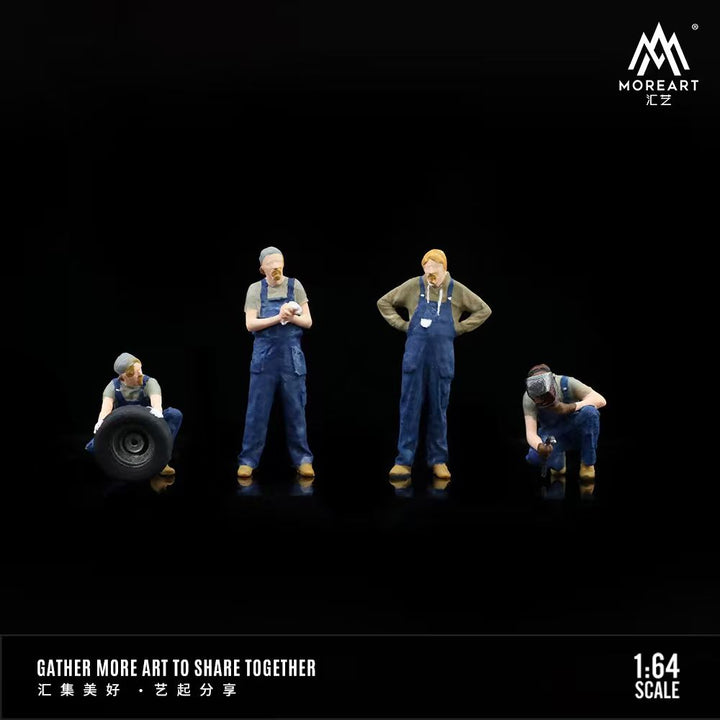 [Preorder] MoreArt 1:64 CAR REPAIR UNCLE FOUR PERSON DOLL SET MO222016