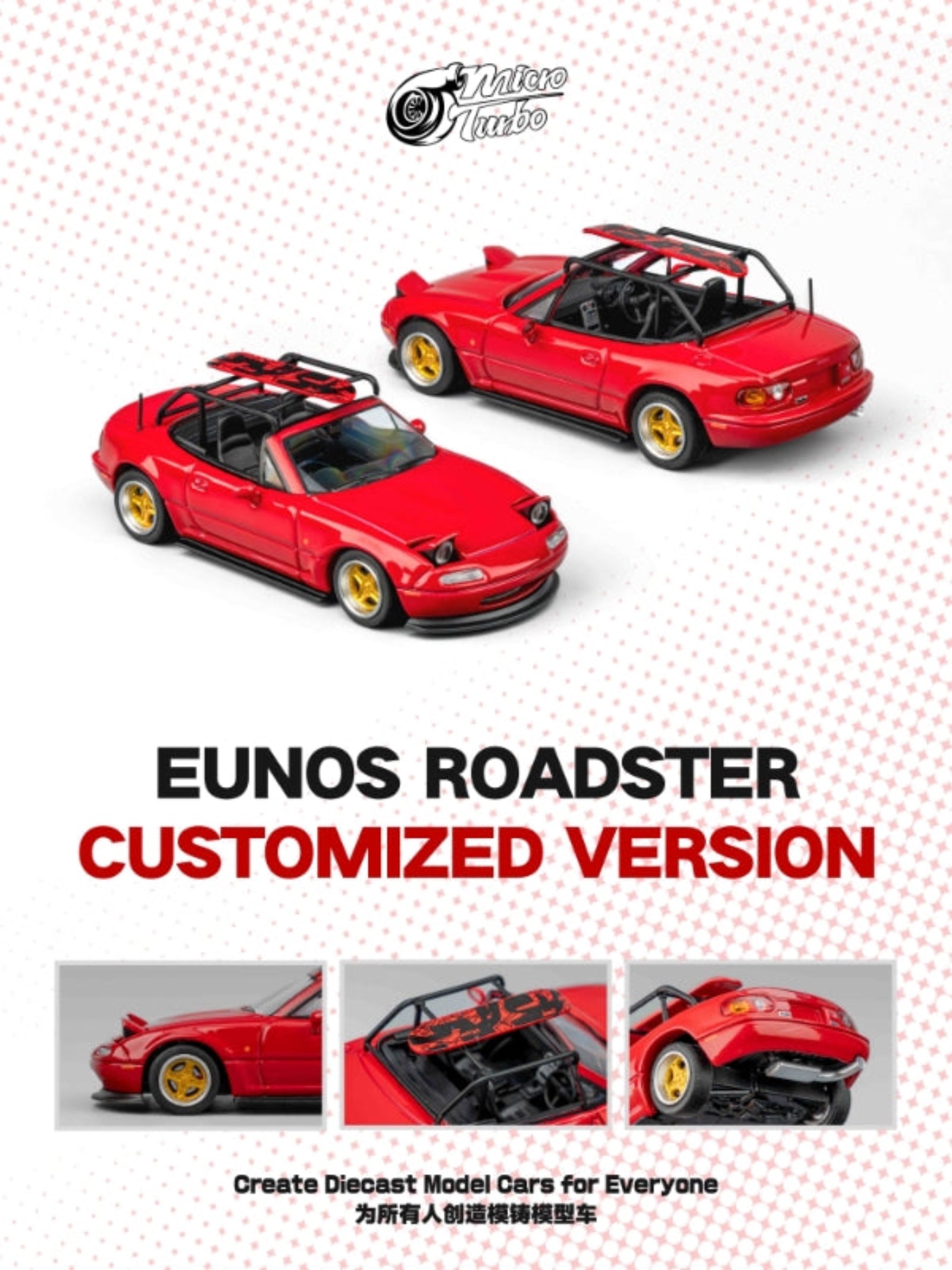 Microturbo 1:64 Mazda MX5 Eunos Roadster Red MT6403A6 – Horizon