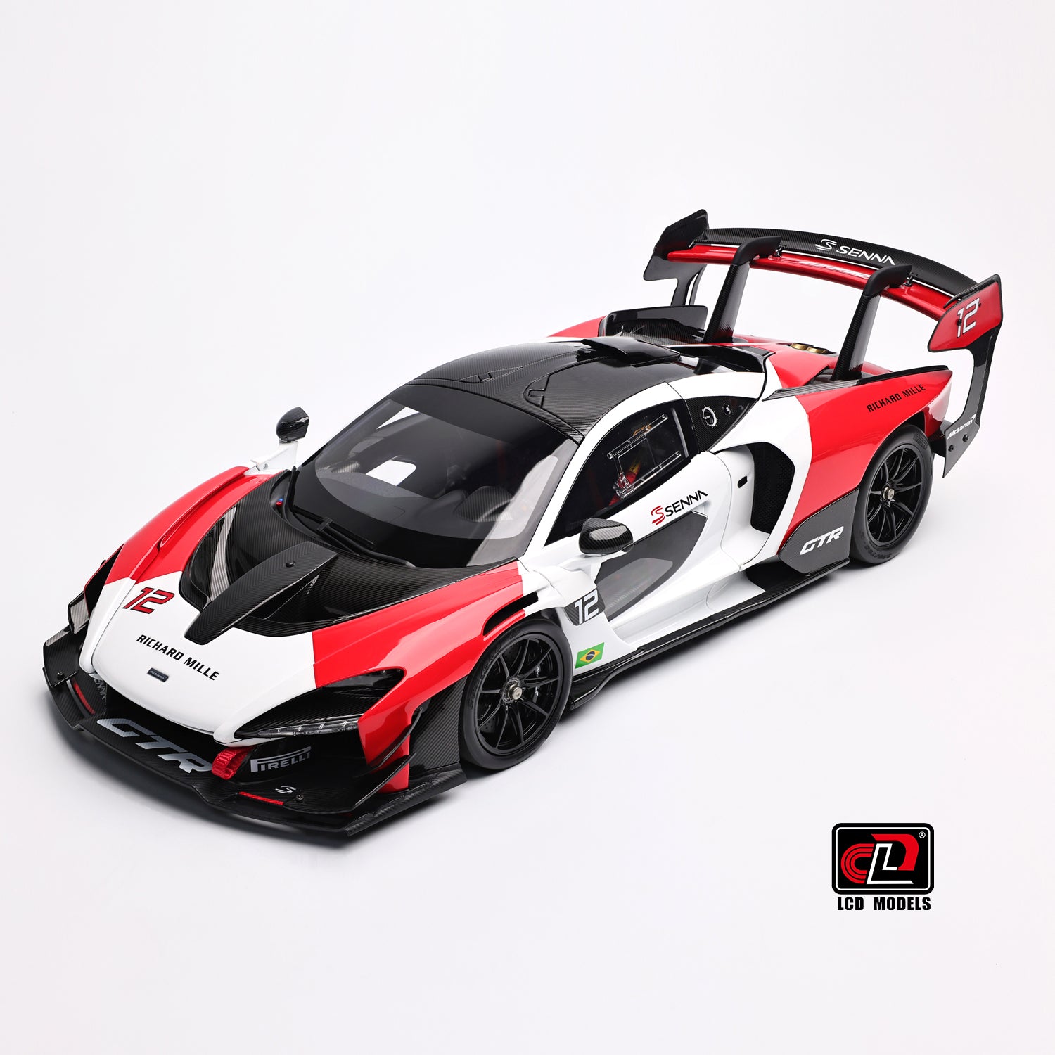 Preorder] LCD 1:18 McLaren Senna GTR Red and White LCD18016