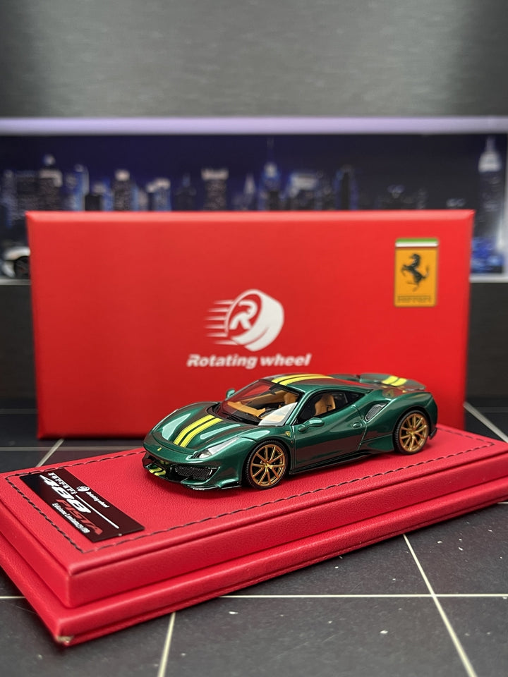 [Preorder] Rotating Wheel 1:64 Ferrari 488 Pista - Green