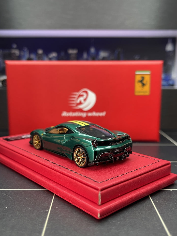 [Preorder] Rotating Wheel 1:64 Ferrari 488 Pista - Green