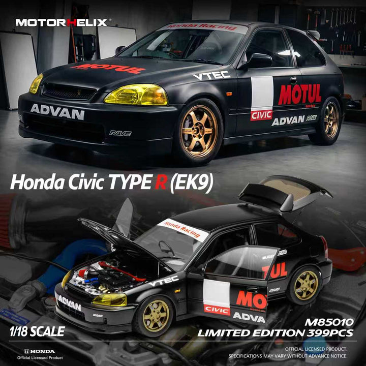 [Preorder] MOTORHELIX 1:18 Honda Civic TYPE R (EK9) (2 Colours) M85010/M85012