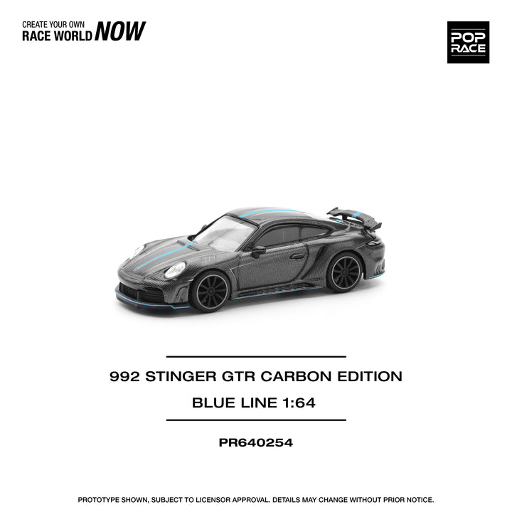 [Preorder] POPRACE 1:64 992 STINGER GTR CARBON EDITION (BLUE LINE) PR640254