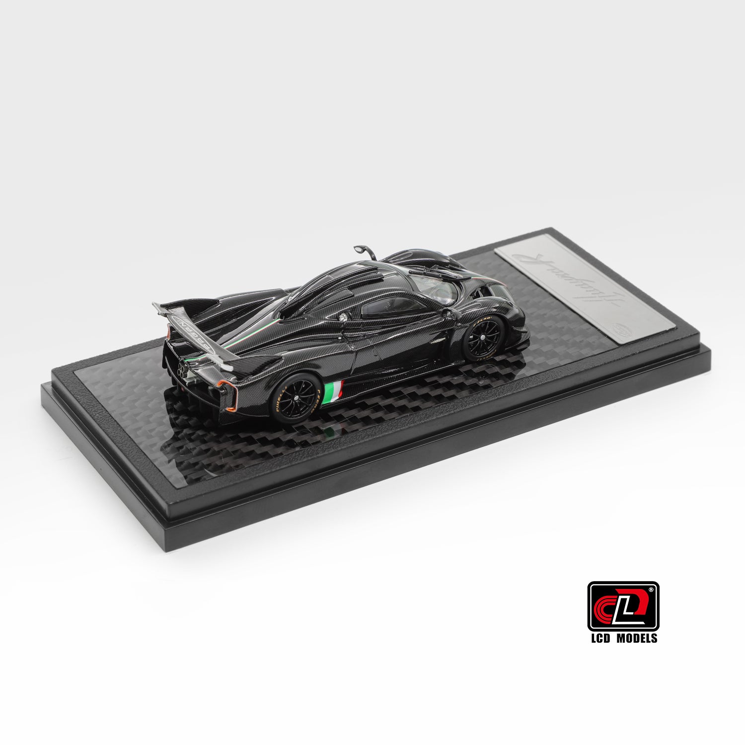 Preorder] LCD 1:64 Pagani Huayra R Carbon Black with Italian flag