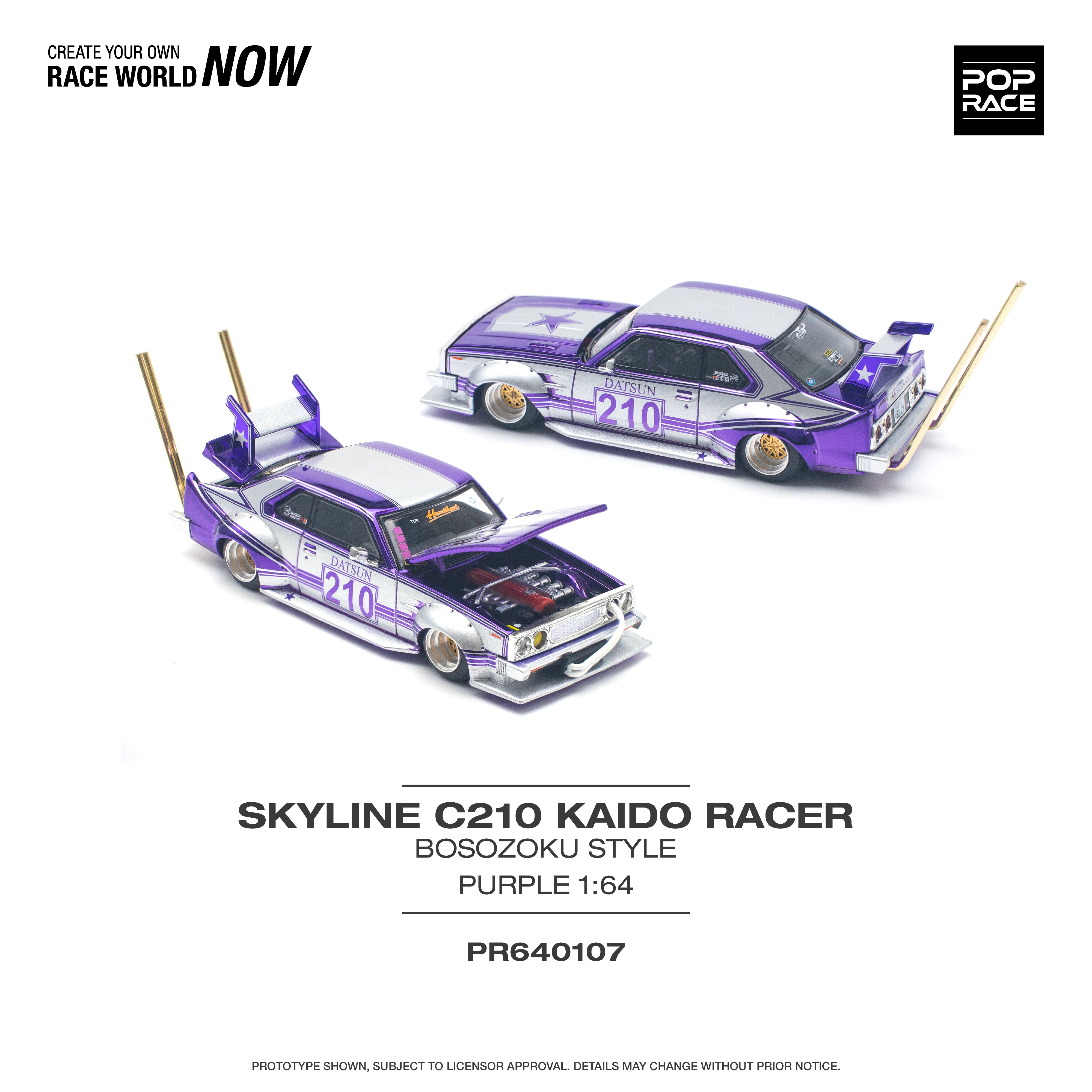 Preorder] POPRACE 1:64 Panden Silvia S13 - Moontech Red