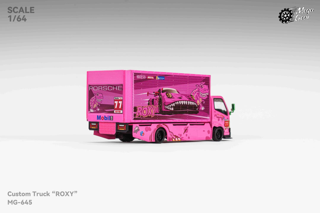 [Preorder] Mega Gear 1:64 Custom Box Truck - Green / Pink Dino (2 Versions)