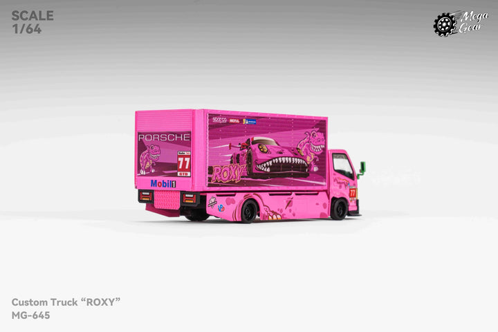 [Preorder] Mega Gear 1:64 Custom Box Truck - Green / Pink Dino (2 Versions)
