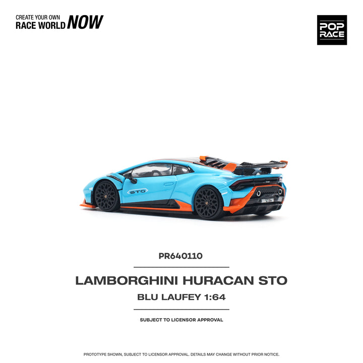 [Preorder] POPRACE 1:64 LAMBORGHINI HURACÁN STO BLU LAUFEY/ARANCIO XANTO