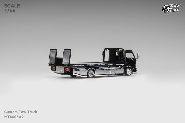 [Preorder] Microturbo 1:64 Custom Tow Truck - Black/Chrome MT6405A9