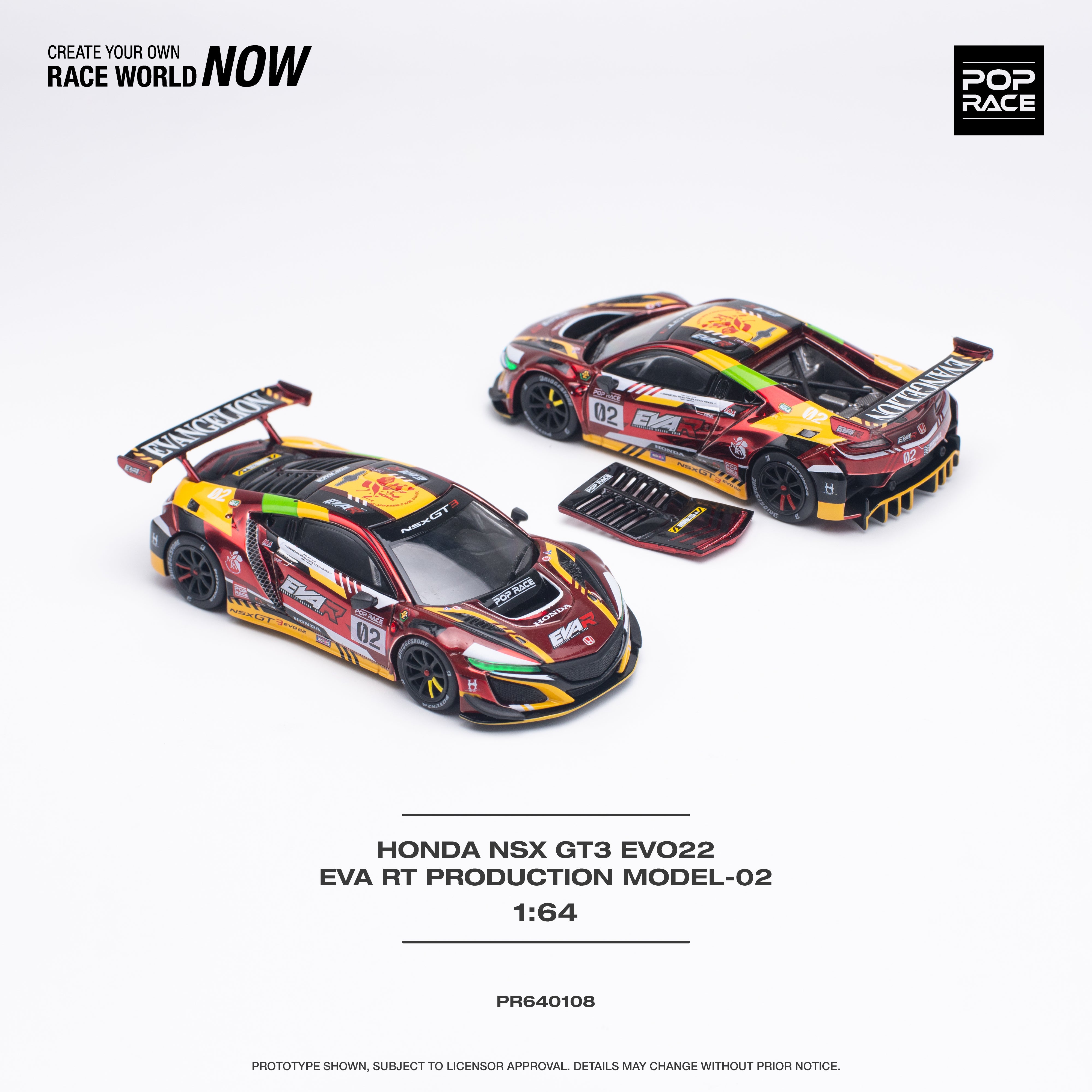 POPRACE 1:64 HONDA NSX GT3 EVO22 EVA RT PRODUCTION MODEL-02