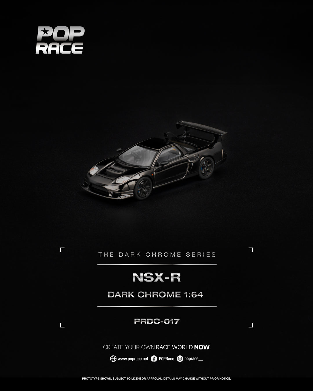[Preorder] POPRACE 1:64 NSX-R DARK CHROME PRDC017