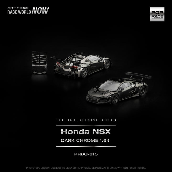 [Preorder] POPRACE 1:64 Honda NSX GT3 EV022 DARK CHROME PRDC015