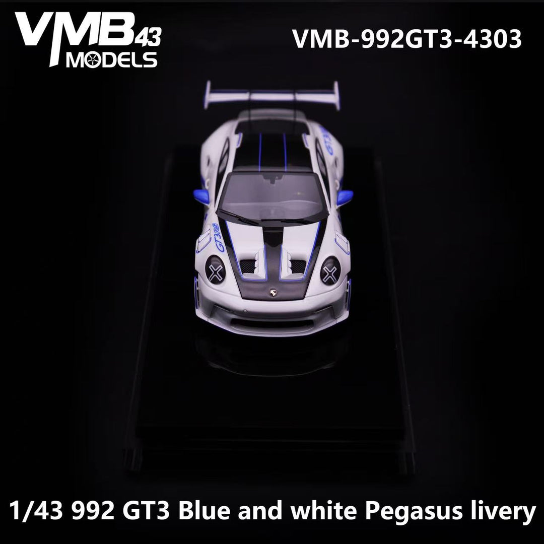 [Preorder] VMB 1:43 992 GT3 RS Blue and white Pegasus livery VMB-992GT3-4303