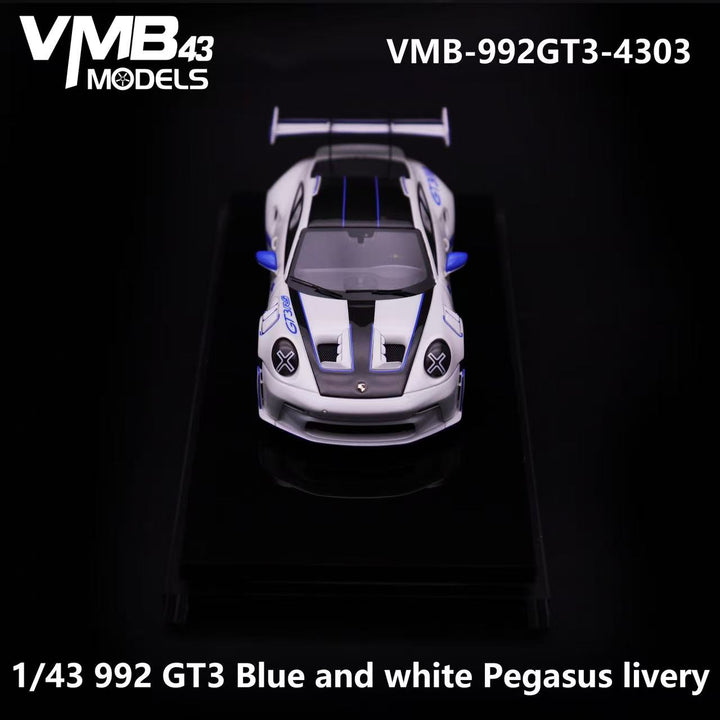 [Preorder] VMB 1:43 992 GT3 RS Blue and white Pegasus livery VMB-992GT3-4303
