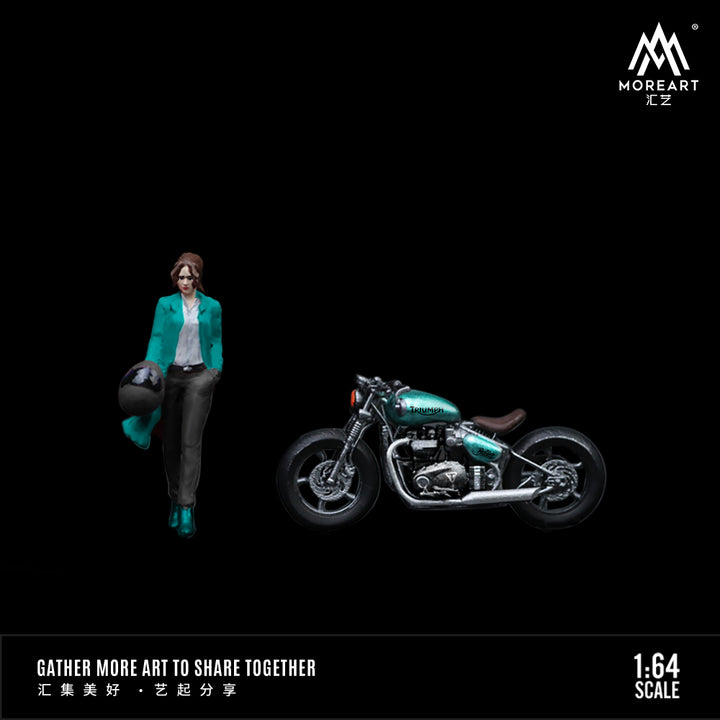 [Preorder] MoreArt 1:64 TRIUMPH BOBBER WINDBREAKER MOTORCYCLE GIRL