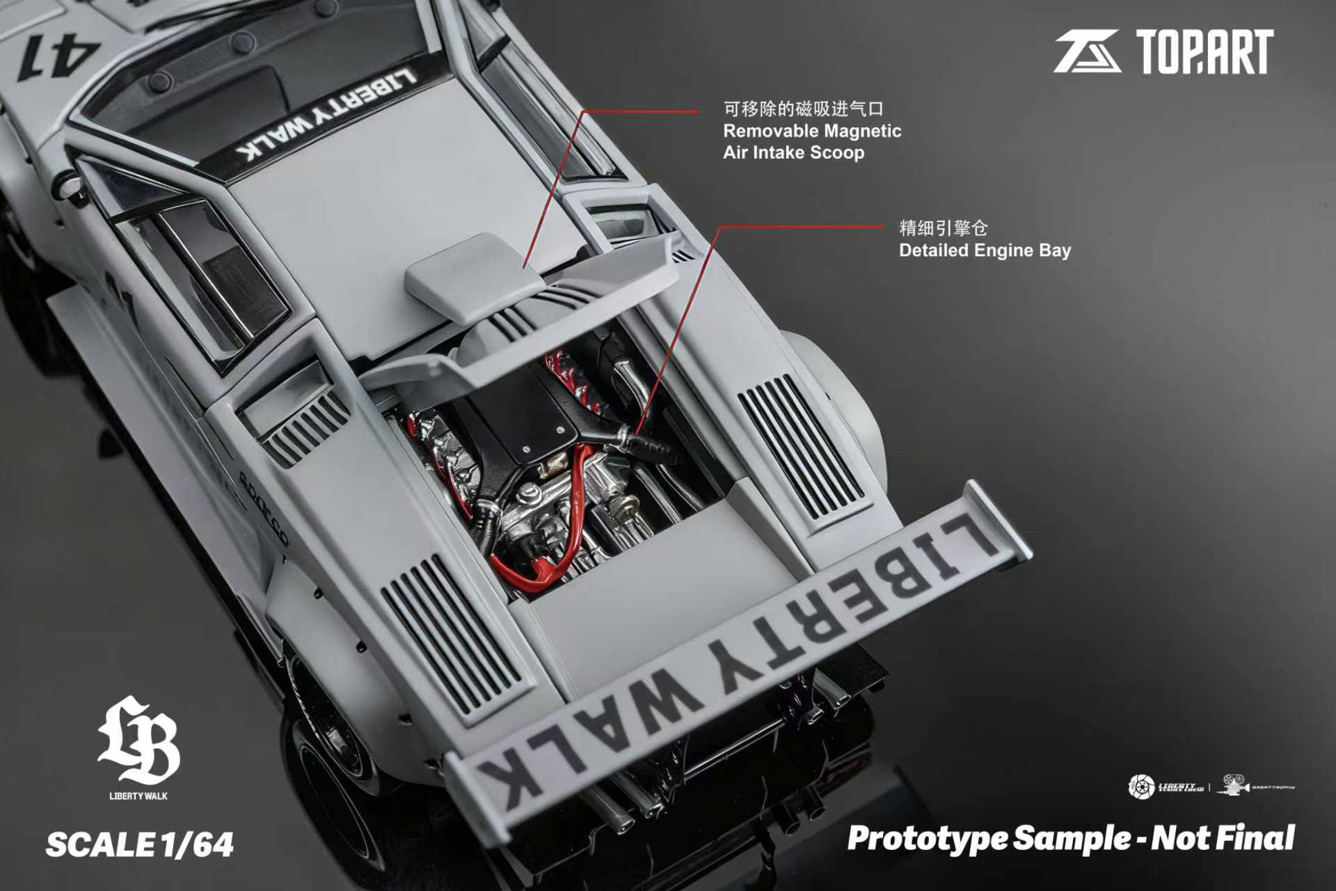 Preorder] TOPART 1:64 LBWK Lamborghini Countach TAO640007