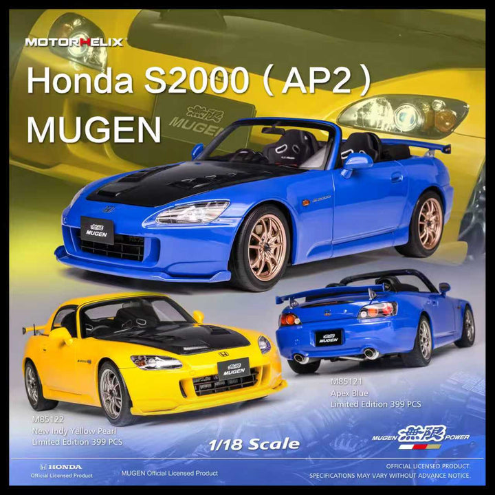 MOTORHELIX 1:18 Honda S2000 (AP2) MUGEN (2 Colours) M85121/M85122