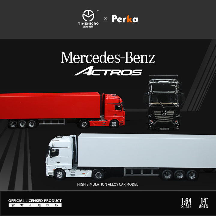 [Preorder] TimeMicro + Perka 1:64 Mercedes Actros Container Truck (3 Colors)