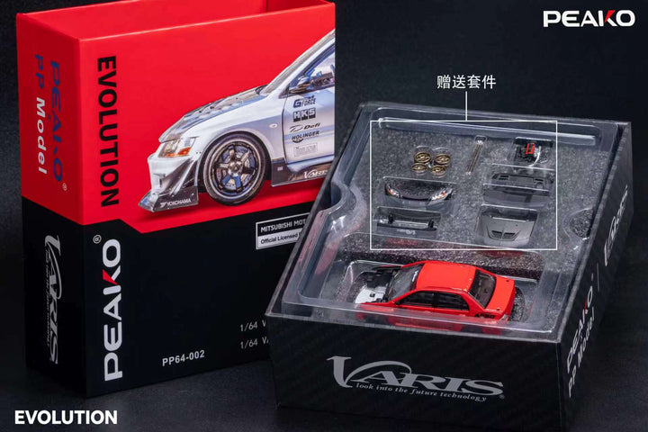 [Preorder] Peako 1:64 Varis Mitsubishi Lancer Evolution IX Red (2 Variants) PP64-002