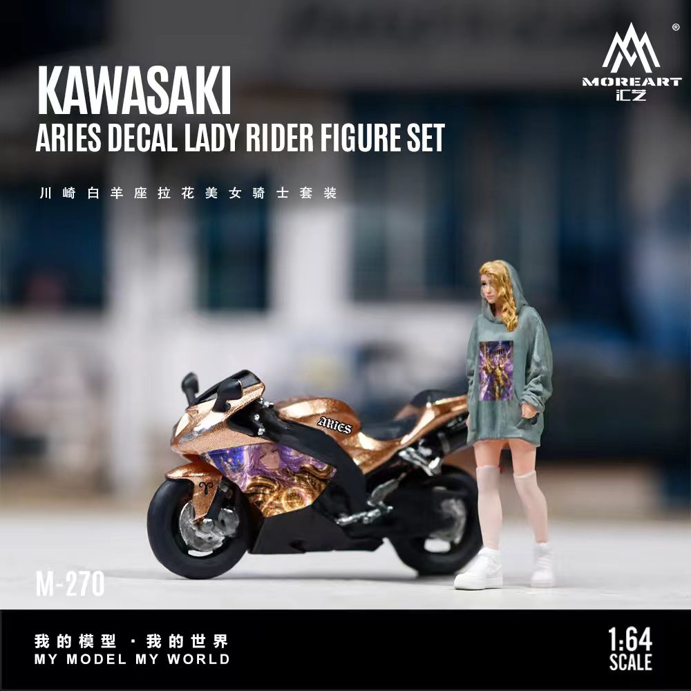 [Preorder] MoreArt 1:64 KAWASAKI ARIES DECAL LADY RIDER FIGURE SET MO222270