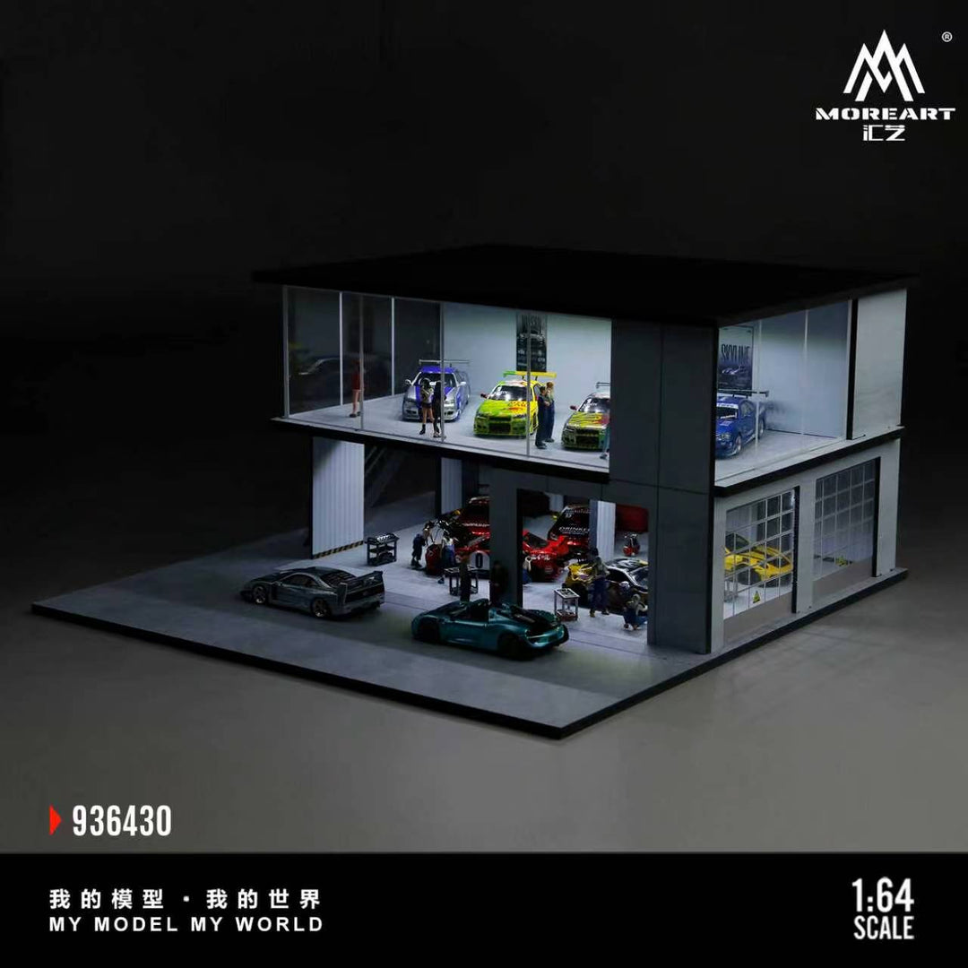 [Preorder] MoreArt 1:64 DOUBLE-DECK CAR EXHIBITION HALL MAINTENANCE ROOM MO936430