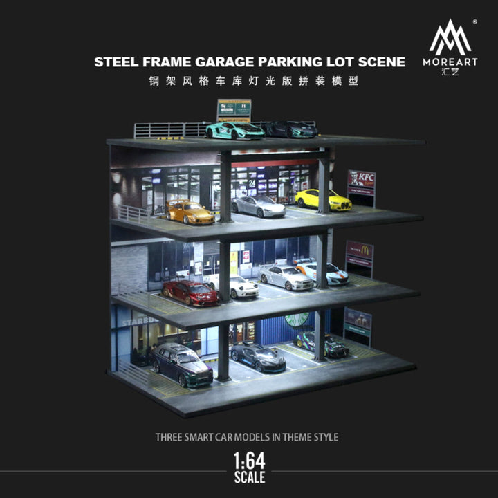 [Preorder] MoreArt 1:64 STEEL FRAME GARAGE PARKING LOT SCENE