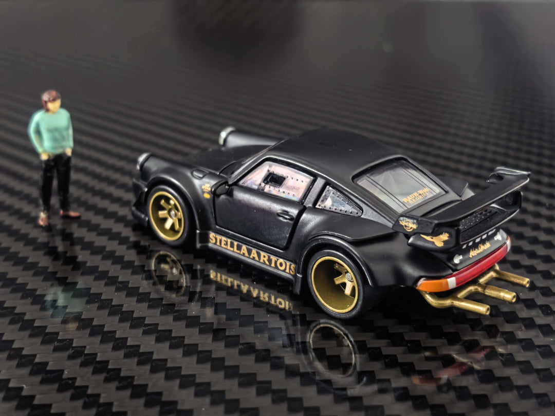 [Preorder] HG Model 1:64 Porsche RWB930 STELLA ARTOIS-Matte Black Livery