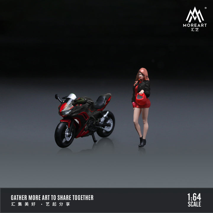 [Preorder] MoreArt 1:64 KAWASAKI NINJA650 BLACK AND RED MOTORCYCLE DOLL