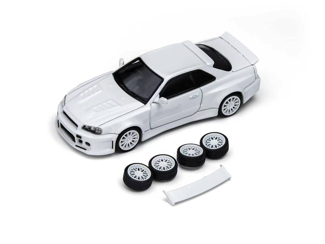 [Preorder] TimeMicro × PSC DESIGN 1:64 Nissan R34 "Smilodon" White TM648402