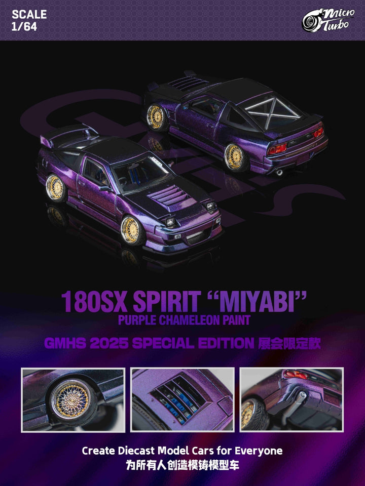 [Preorder] Microturbo 1:64 Nissan 180SX Spirit "MIYABI" Chameleon MT6407A5