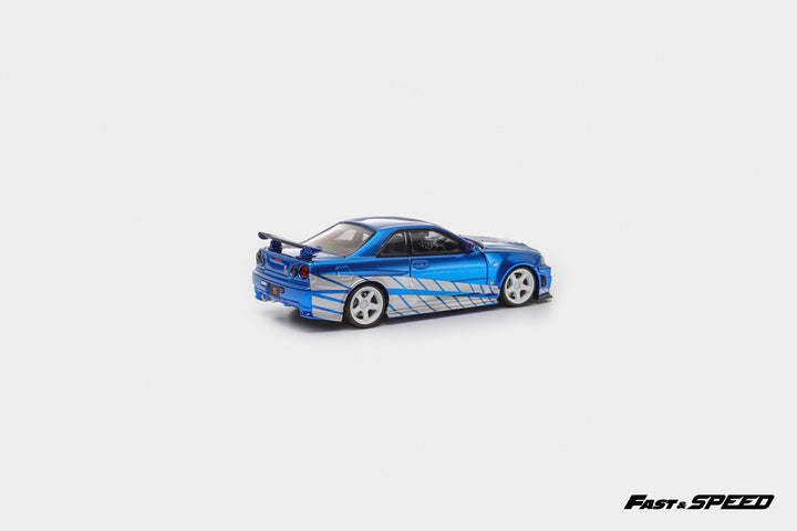 [Preorder] Fast Speed 1:64 Nissan Skyline GT-R R34 Nismo Z-Tune version - Blue with Silver Stripes