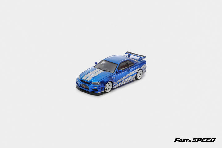 [Preorder] Fast Speed 1:64 Nissan Skyline GT-R R34 Nismo Z-Tune version - Blue with Silver Stripes