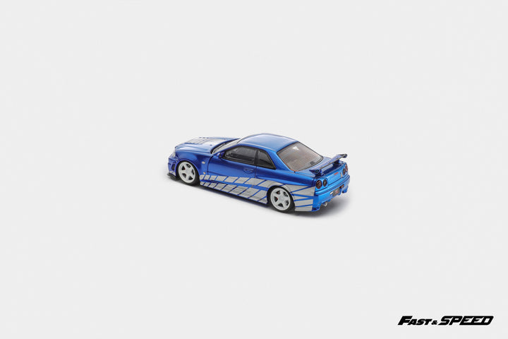 [Preorder] Fast Speed 1:64 Nissan Skyline GT-R R34 Nismo Z-Tune version - Blue with Silver Stripes