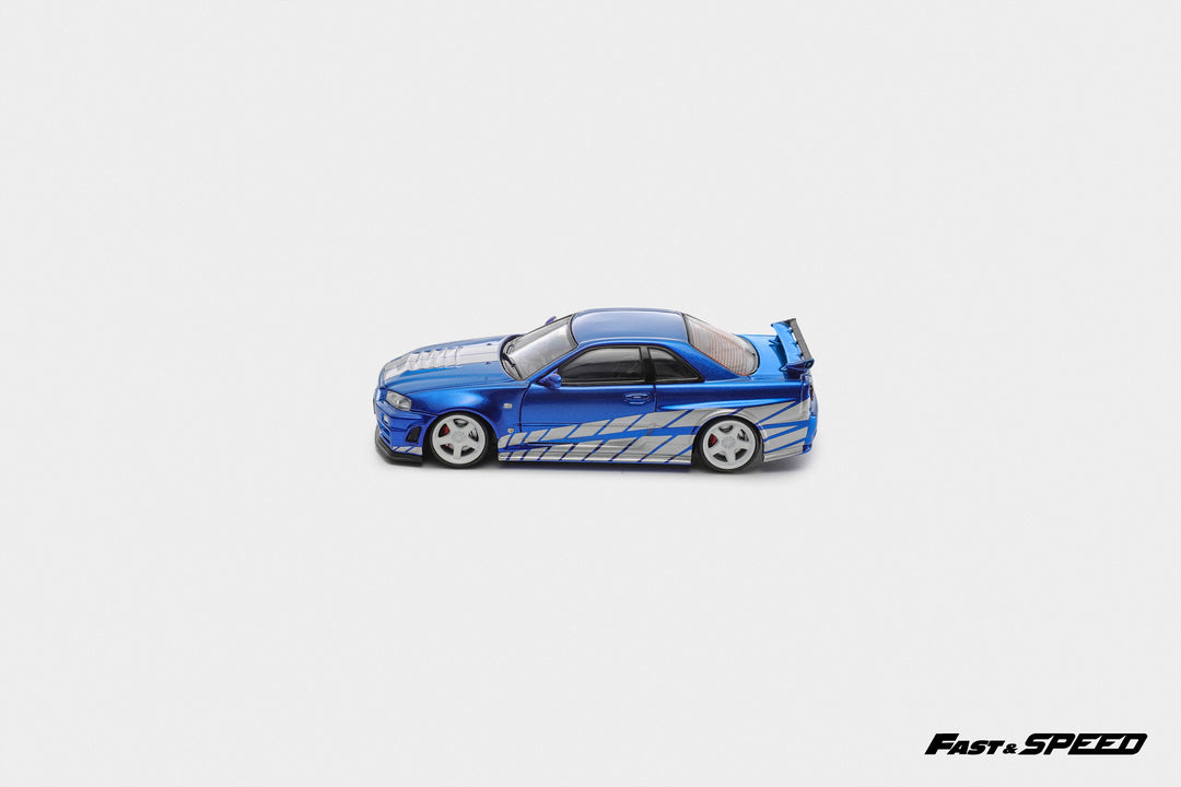 [Preorder] Fast Speed 1:64 Nissan Skyline GT-R R34 Nismo Z-Tune version - Blue with Silver Stripes