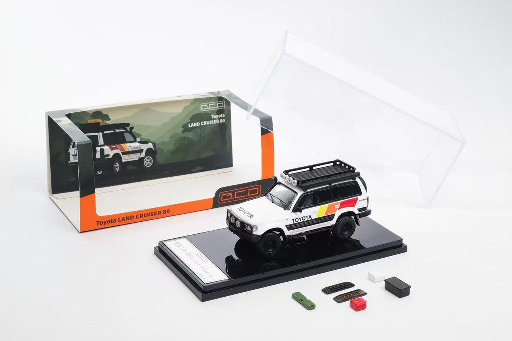 GCD 1:64 Toyota Land Cruiser 80 LHD TRD WHITE KS-014-614 – Horizon