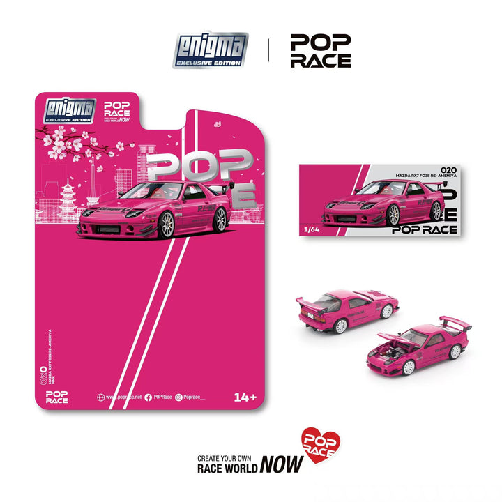 [Preorder] POPRACE 1:64 Mazda RX7 (FC3S) RE-AMEMIYA Pink PRE020