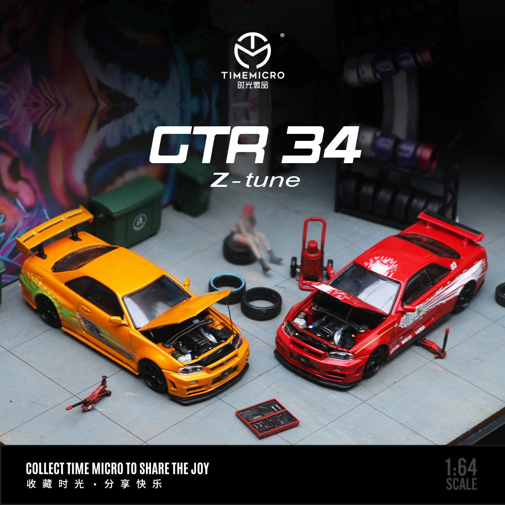 TimeMicro 1:64 Nissan GTR R34 Z Tune (2 Colours) TM643435/TM643436