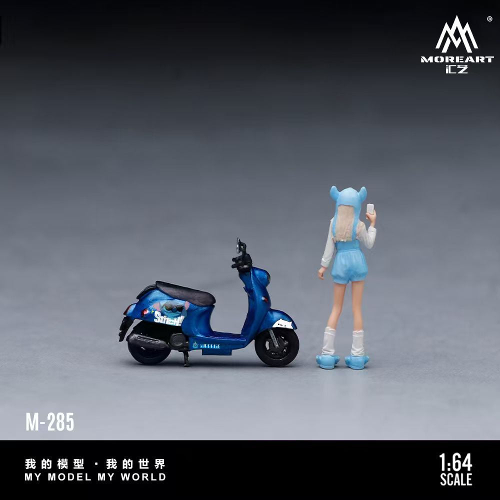[Preorder] MoreArt 1:64 STITCH BIKER GIRL MOTORCYCLE SET MO222285
