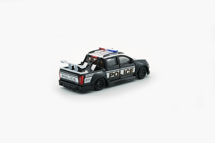[Preorder] BMC 1:64 Isuzu D-Max 2018 - Low Rider Fake POLICE -LHD 64B0508
