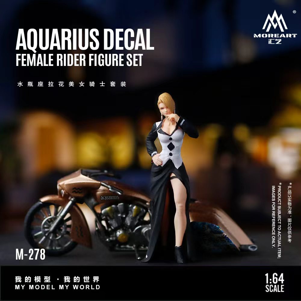 [Preorder] MoreArt 1:64 AQUARIUS DECAL FEMALE RIDER FIGURE SET MO222278