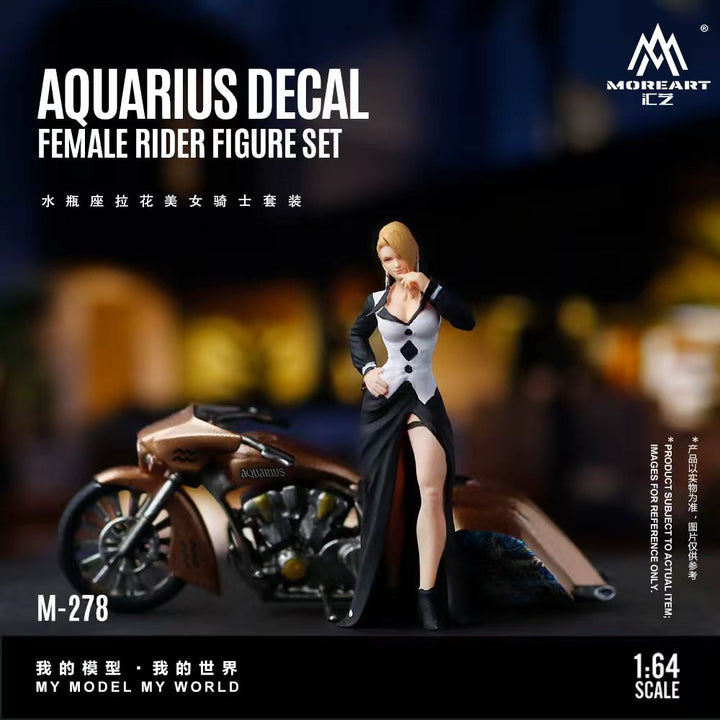 [Preorder] MoreArt 1:64 AQUARIUS DECAL FEMALE RIDER FIGURE SET MO222278