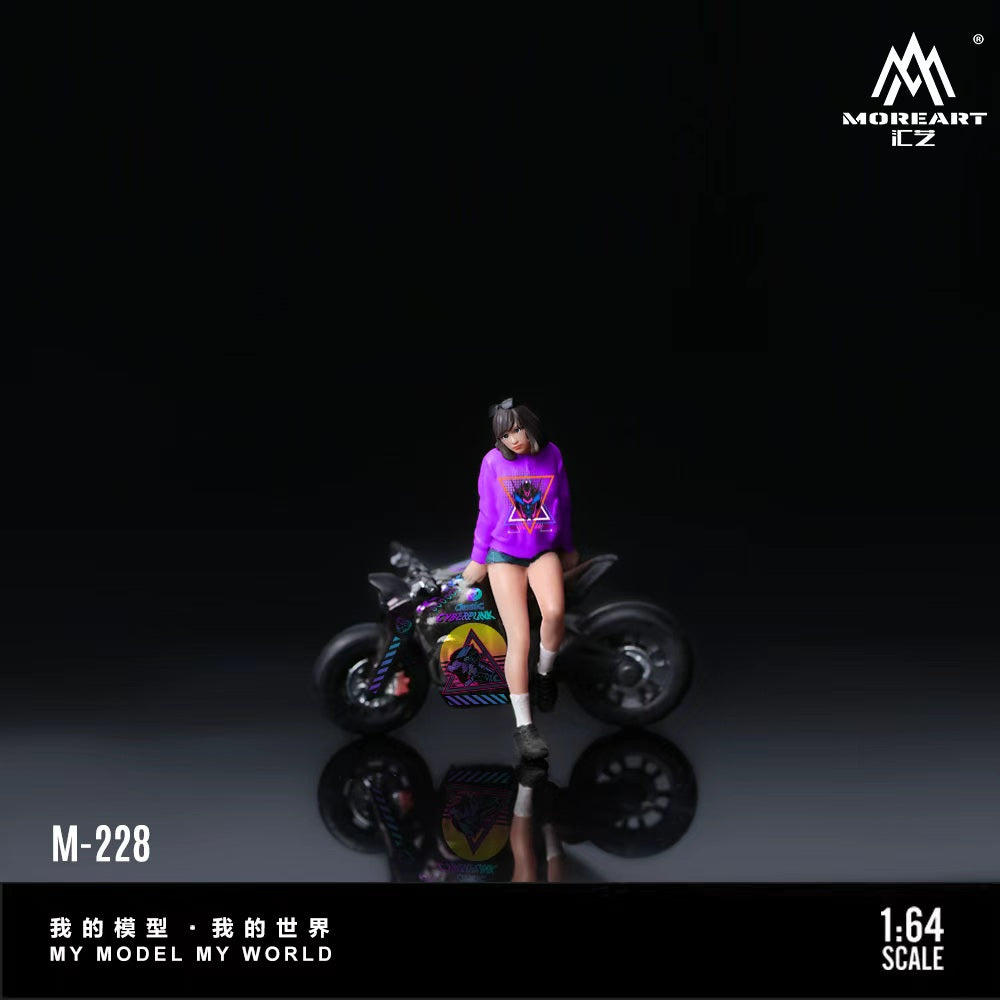 [Preorder] MoreArt 1:64 FUTURE TECHNOLOGY GRAFFITI ANIME GIRL MOTORCYCLE DOLL SET MO222228