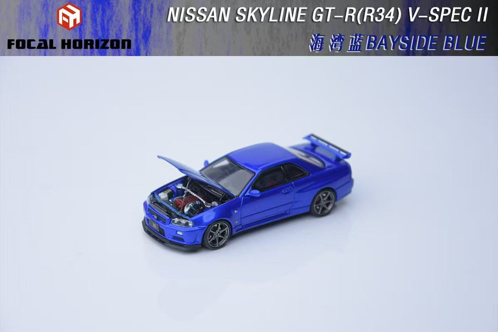 Focal Horizon 1:64 Nissan Skyline GT-R R34 V-SPEC-II Bayside Blue